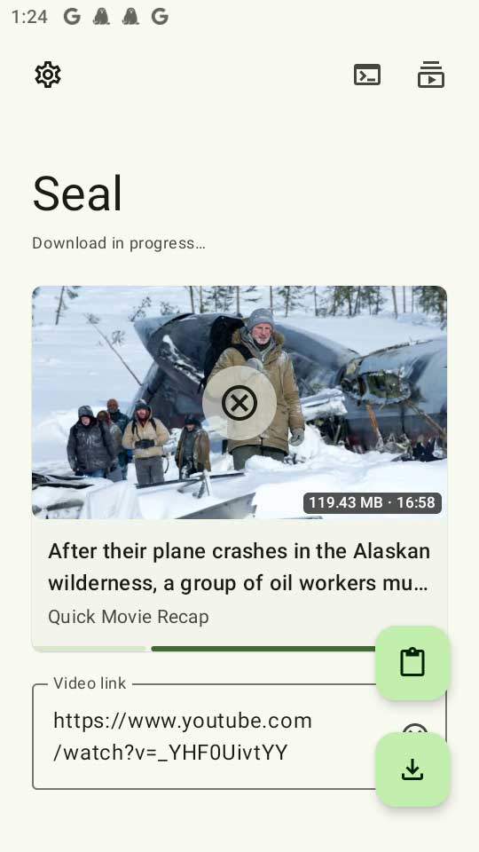 Seal app - Downloading a video